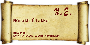 Németh Életke névjegykártya